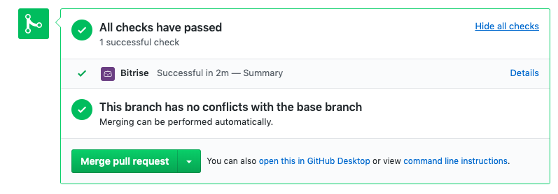 Bitrise Checks on GitHub Checks