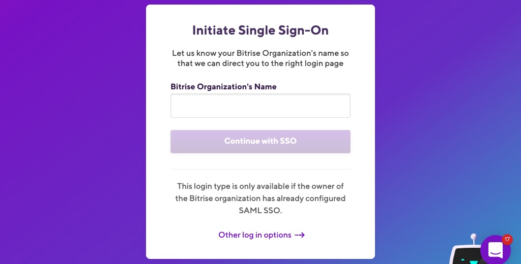 Signing up for Bitrise